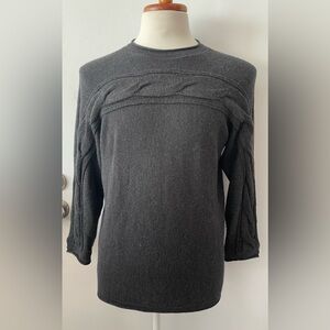 Giorgio Armani unisex wool blend Cable Knit Sweater charcoal men’s M/women L/XL